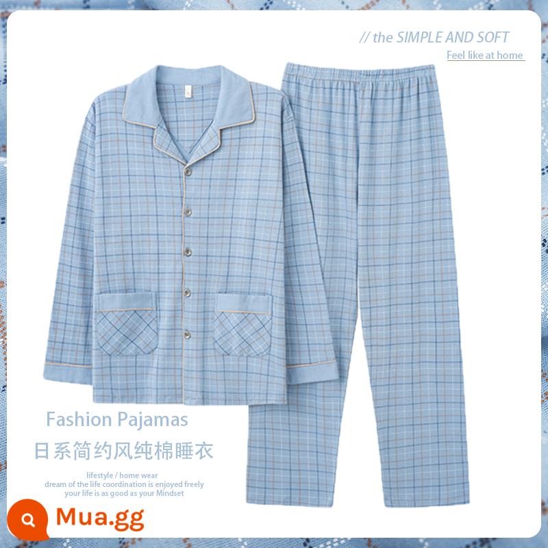 Catman Bộ Đồ Ngủ Nam Xuân Thu Cotton Nguyên Chất Dài Tay 2023 Mới Cardigan Cotton Mùa Hè Kích Thước Lớn Mặc Ở Nhà bộ - Y3880-Platform [100% cotton-có thể mặc trong mọi mùa]