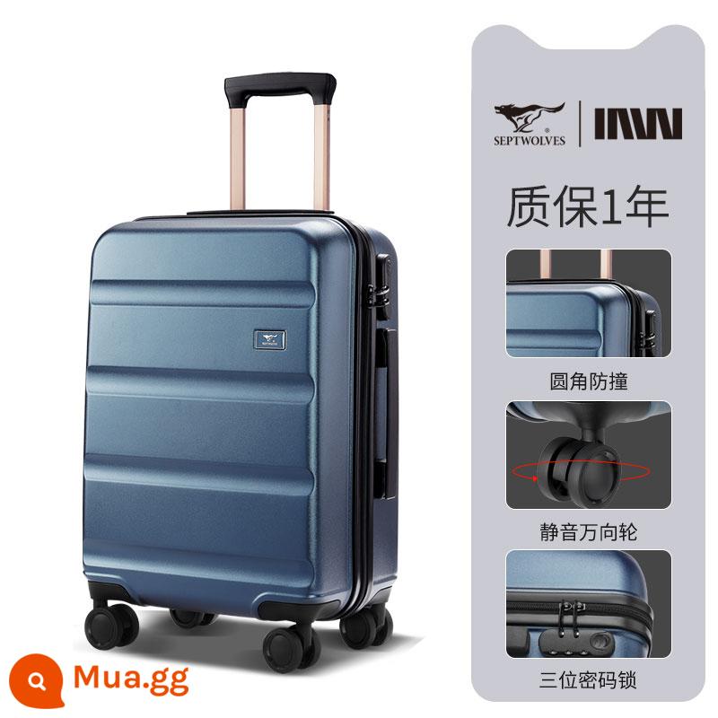 Hộp đựng xe đẩy nam Septwolf trường hợp mười thương hiệu hàng đầu lên máy bay Vali 20 inch hộp mật khẩu mạnh và bền của phụ nữ - màu xanh cổ điển