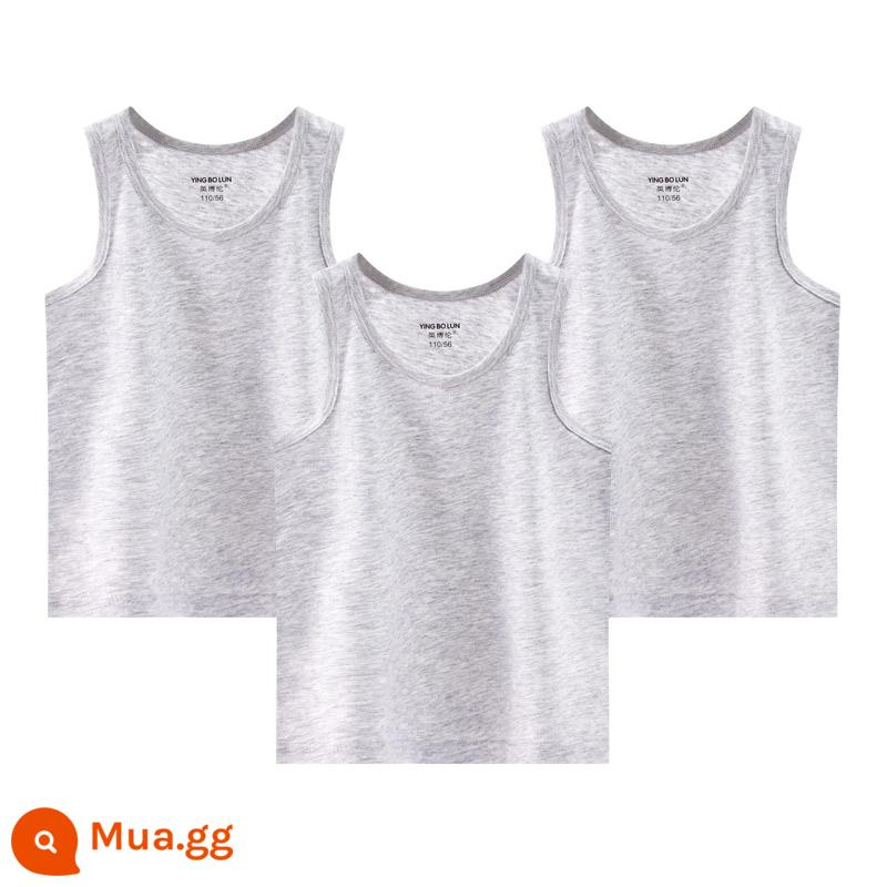 Inblen trẻ em áo vest nhỏ cotton mùa hè phần mỏng bé trai bé trai bé lớn con mặc bên trong đáy áo vest - 88551 xám+xám+xám