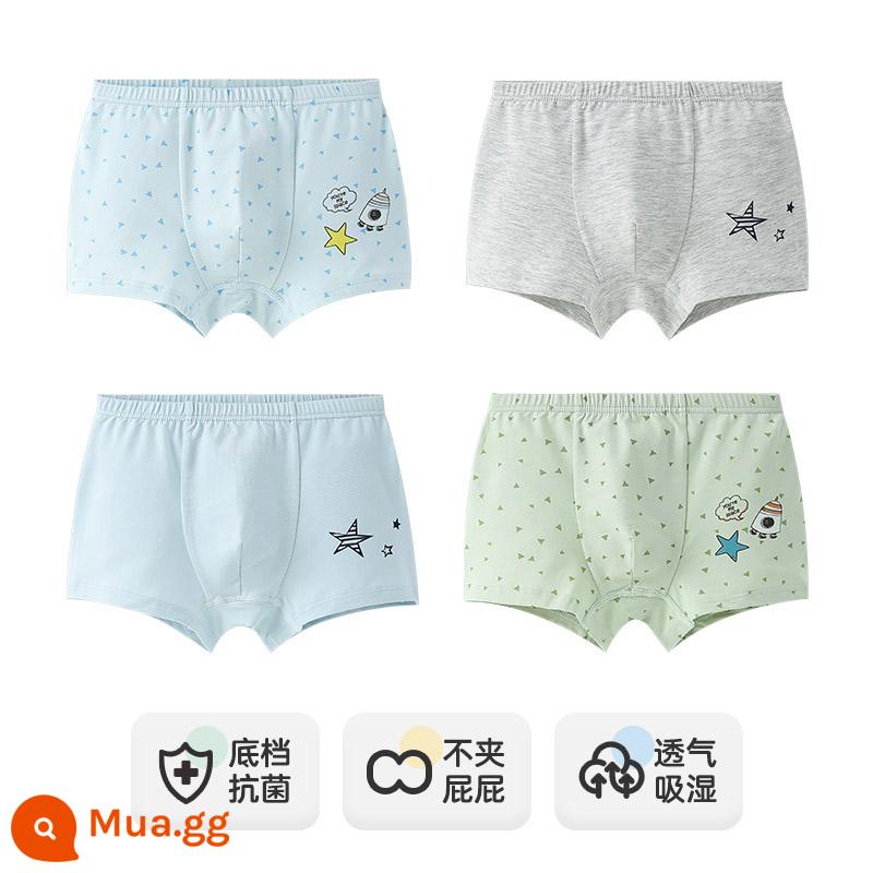 Inblen Quần Lót Trẻ Em Bé Trai Modal Cotton Boxer Thiếu Niên Sinh Viên Quần Lót Boxer Bé Trai Lớn - 15263 bốn gói