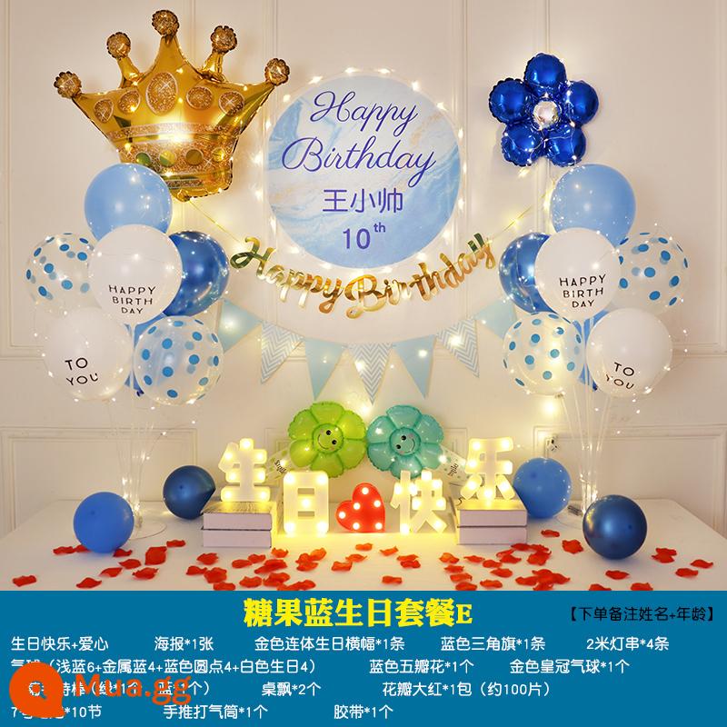 Đèn led chữ happy birthday con gái tròn một tuổi thân cây lãng mạn bố trí khung cảnh vật dụng trang trí bất ngờ - Sinh nhật Candy Blue E [tên nhận xét + tuổi]