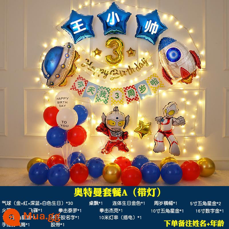 Đèn led chữ happy birthday con gái tròn một tuổi thân cây lãng mạn bố trí khung cảnh vật dụng trang trí bất ngờ - Chuỗi ánh sáng Ultraman A+ [tên ghi chú + tuổi]