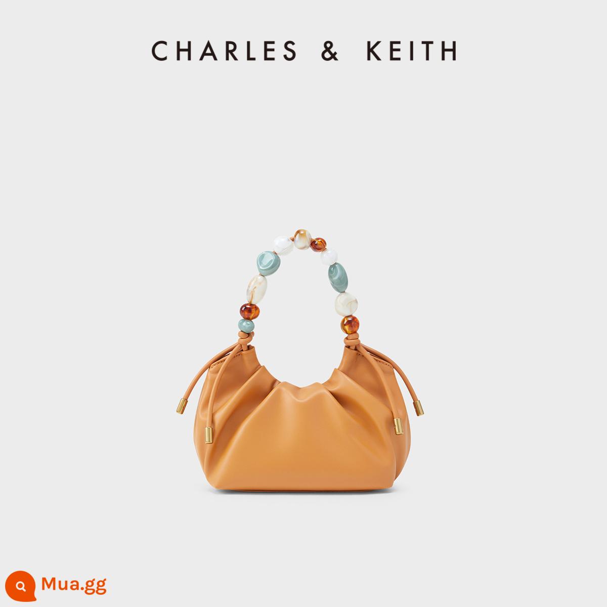 Túi Bucket đeo vai có nếp nhăn mềm mại cho nữ CHARLES&KEITH Shimmering Dewdrop CK2-10270879 - Màu bí ngô bí ngô