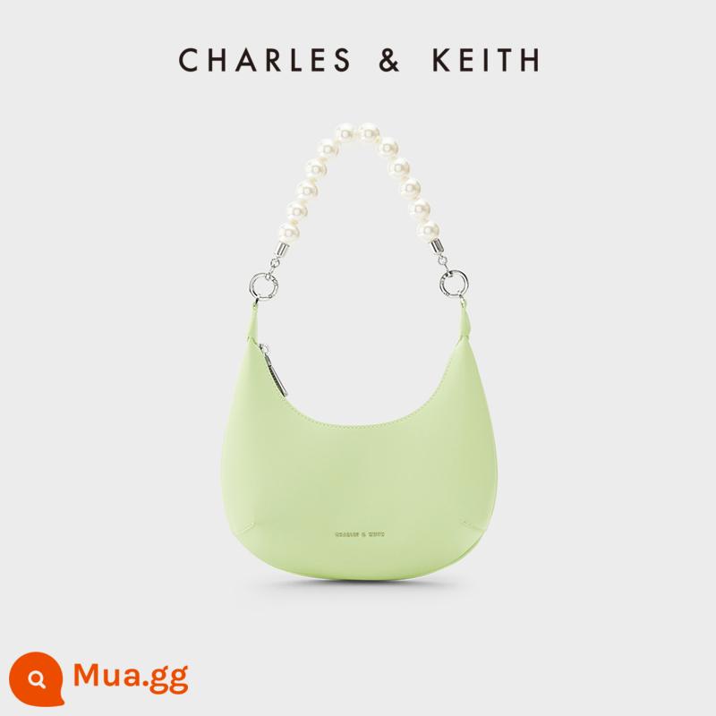 [Dành riêng cho cửa hàng túi xách] Túi bánh bao kẹp dưới cánh tay ngọc trai CHARLES&KEITH cảm giác hoài cổ CK2-40151047 - Màu xanh lá úa