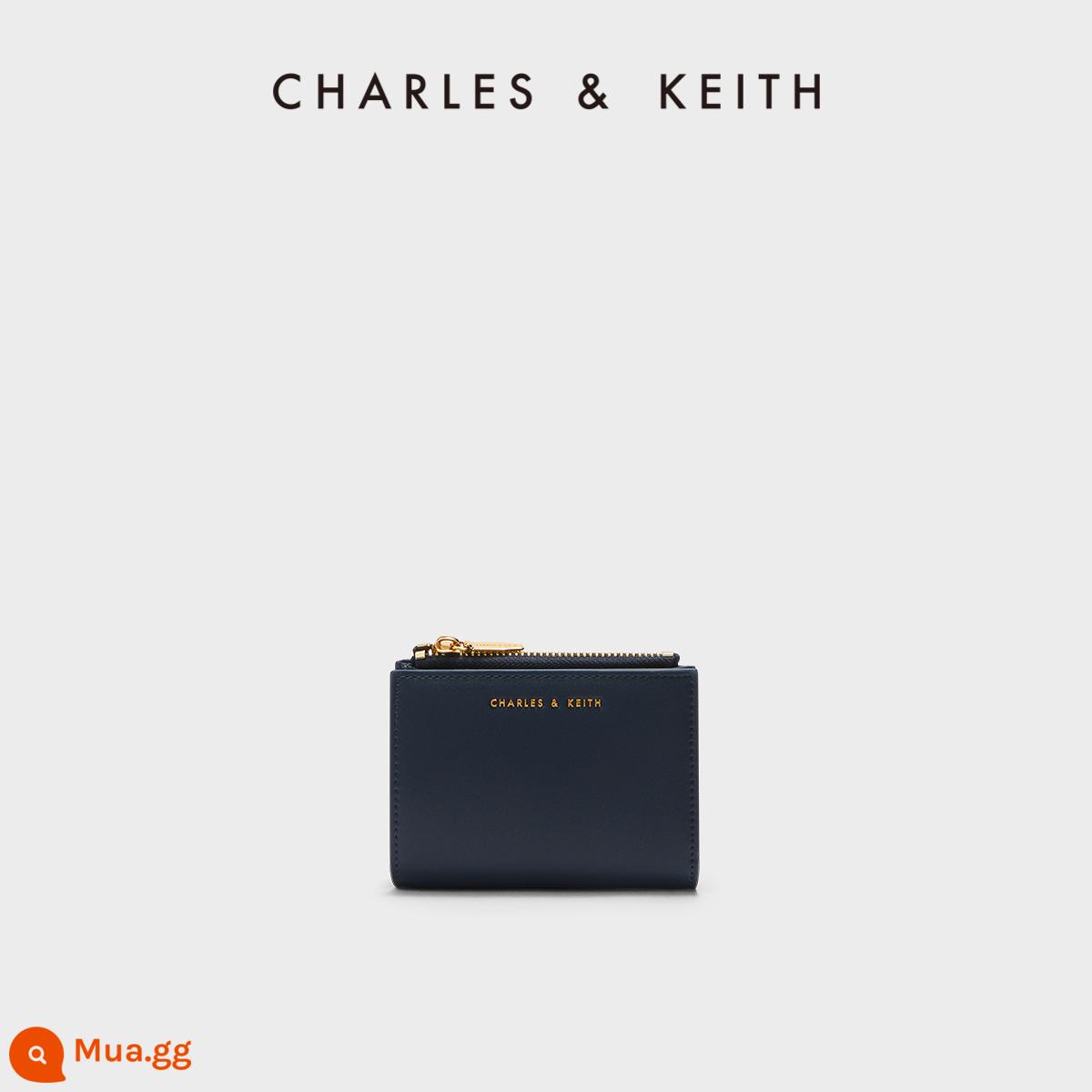 [Túi độc quyền tại cửa hàng] Ví đơn giản CHARLES & KEITH CK6-10680907 Ví đựng tiền xu có khóa kéo ngắn - CK6-10680907-4Hải quân