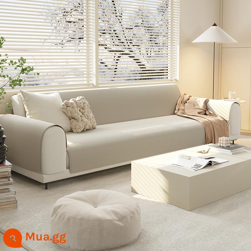 [Princess Produced] Đệm sofa nhung hình bánh quế mùa đông bốn mùa phổ quát chống trượt bao gồm vải khăn tùy chỉnh - cacao trà sữa