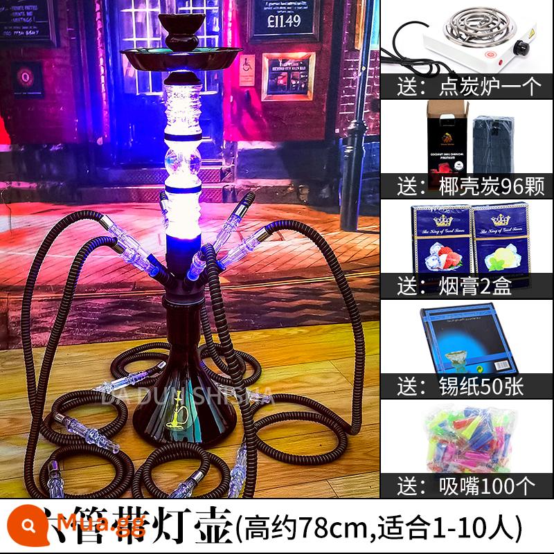 Ả Rập hookah toàn bộ thanh KTV chuyên dụng nhỏ vừa và lớn shisha hookah dán hàng tiêu dùng đầy đủ miễn phí vận chuyển - Ấm đun nước sáu ống nổi tiếng trên Internet với gói ánh sáng + sang trọng