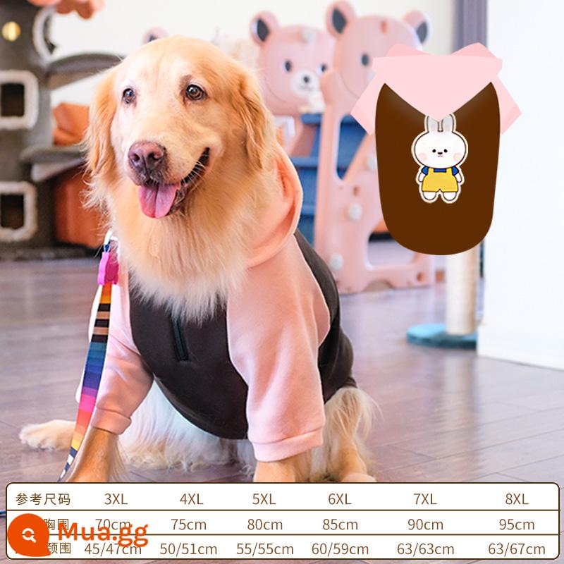 Golden Retriever Quần Áo Mùa Xuân và Mùa Thu Phần Mỏng Labrador Samoyed Trung Bình Cho Chó Lớn Thú Cưng Ấm Áp Cho Chó Lớn Quần Áo Mùa Thu Đông - (Áo hoodie mùa thu đông) Mũ bột cà phê Túi thỏ cho bé