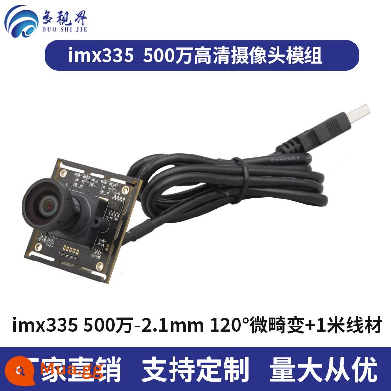 Mô-đun máy ảnh USB 5 triệu pixel độ nét cao imx335 Android Raspberry Pi Linux nhận dạng khuôn mặt không cần trình điều khiển - imx335 5 triệu-2.1mm biến dạng vi mô 120°