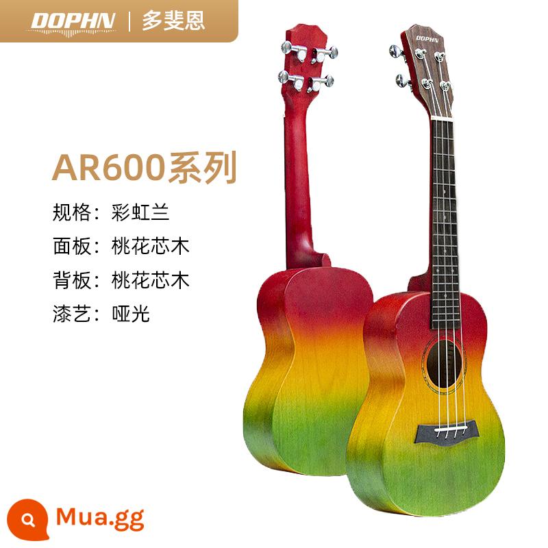 Đàn Ukulele DOPHN Duofeien AR600 bằng gỗ nguyên khối dành cho người mới bắt đầu học sinh nam và nữ cao cấp EHLOO - hoa lan cầu vồng