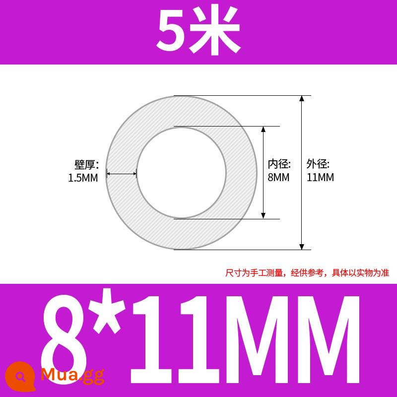 Vòi silicone vòi ống cao su chịu nhiệt độ cao cao su silicone ống nước 2/3/4/5/6/8/10/12/16/19mm - 8*11 (giá 5 mét