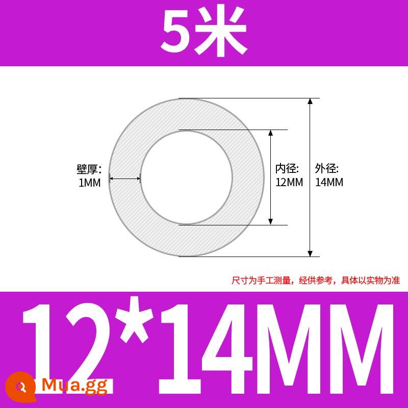 Vòi silicone vòi ống cao su chịu nhiệt độ cao cao su silicone ống nước 2/3/4/5/6/8/10/12/16/19mm - 12*14 (giá 5 mét