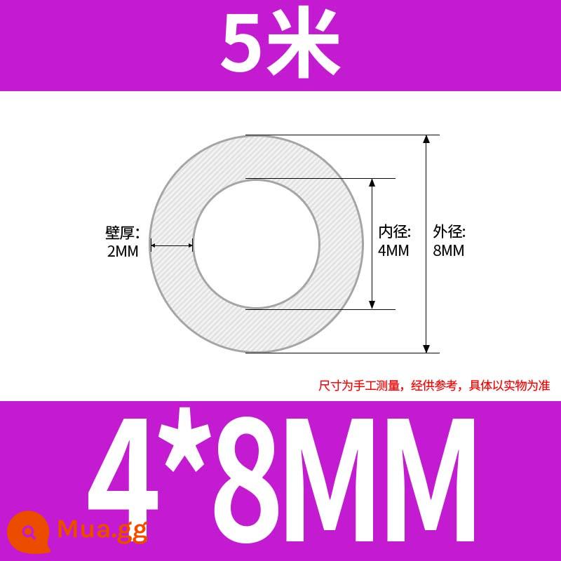 Vòi silicone vòi ống cao su chịu nhiệt độ cao cao su silicone ống nước 2/3/4/5/6/8/10/12/16/19mm - 4*8 (giá 5 mét