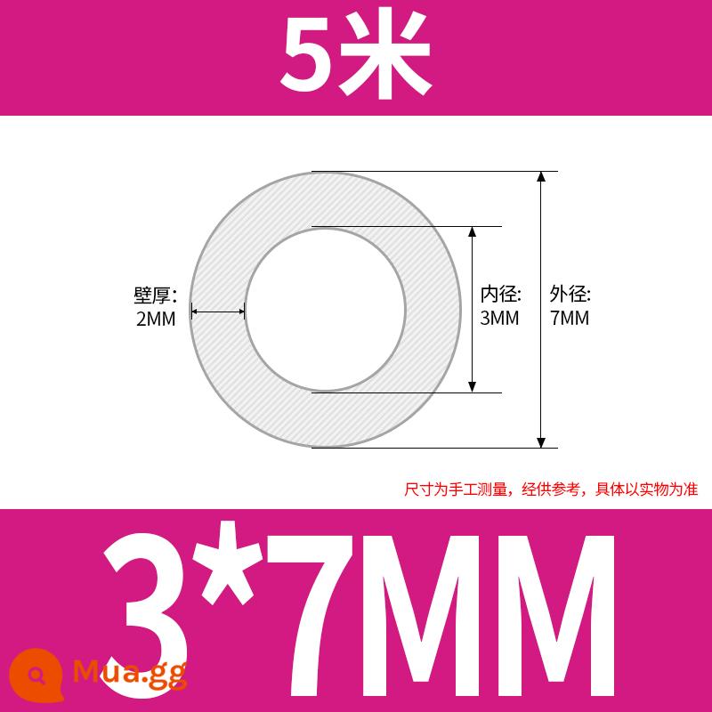 Vòi silicone vòi ống cao su chịu nhiệt độ cao cao su silicone ống nước 2/3/4/5/6/8/10/12/16/19mm - 3*7 (giá 5 mét