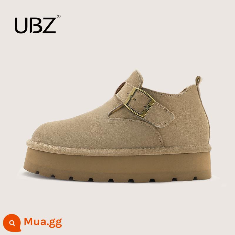 UBZ 2024 Lễ Tạ Ơn Nữ Giày Bốt Đi Tuyết Mùa Đông Nữ Chống Trơn Trượt Giày Cotton Nhung Giày Boot Cổ Ngắn Hết Hàng thanh lý - Màu kaki UQC36XD3612H