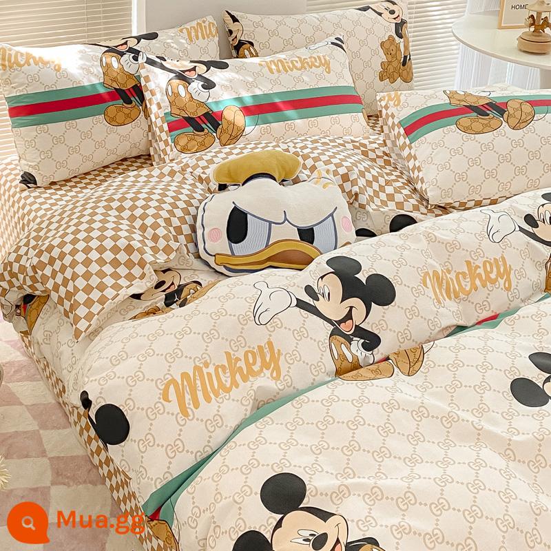 Disney Cotton Vỏ Chăn Đơn 100 Bông Nguyên Chất Chăn Ga 150X200X230 Ký Túc Xá Đơn Vỏ Chăn 3 Bộ - Mickey thời trang cotton