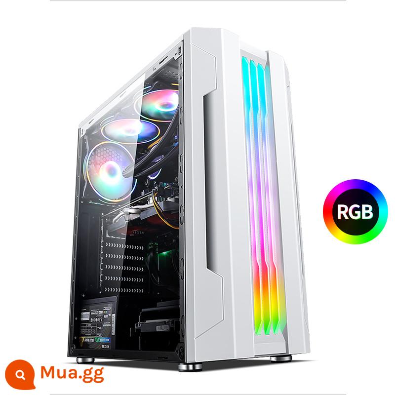 Tế Chi EVESKY Sáng Đèn Máy Tính RGB Thanh Ánh Sáng Full Bên Trong Suốt Làm Mát Bằng Nước ATX Bảng Lớn Chính - ánh sáng buổi sáng trắng