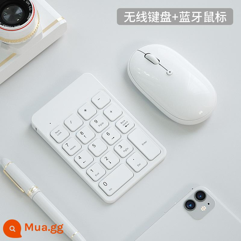 BOW Hangshi máy tính xách tay chuột bàn phím kỹ thuật số Bluetooth bên ngoài thích hợp cho máy tính xách tay Apple usb bàn phím kỹ thuật số không dây có dây bên ngoài kế toán nhập mật khẩu đặc biệt màu hồng - Trắng [Bàn phím không dây + Chuột Bluetooth] Đang sạc