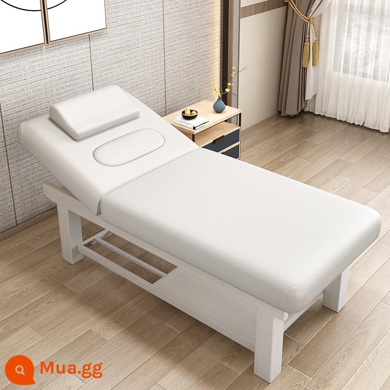 Solid Wood Beauty Bed Benc - Gỗ nguyên khối da trắng lớn 185 * 70 có lỗ ngực