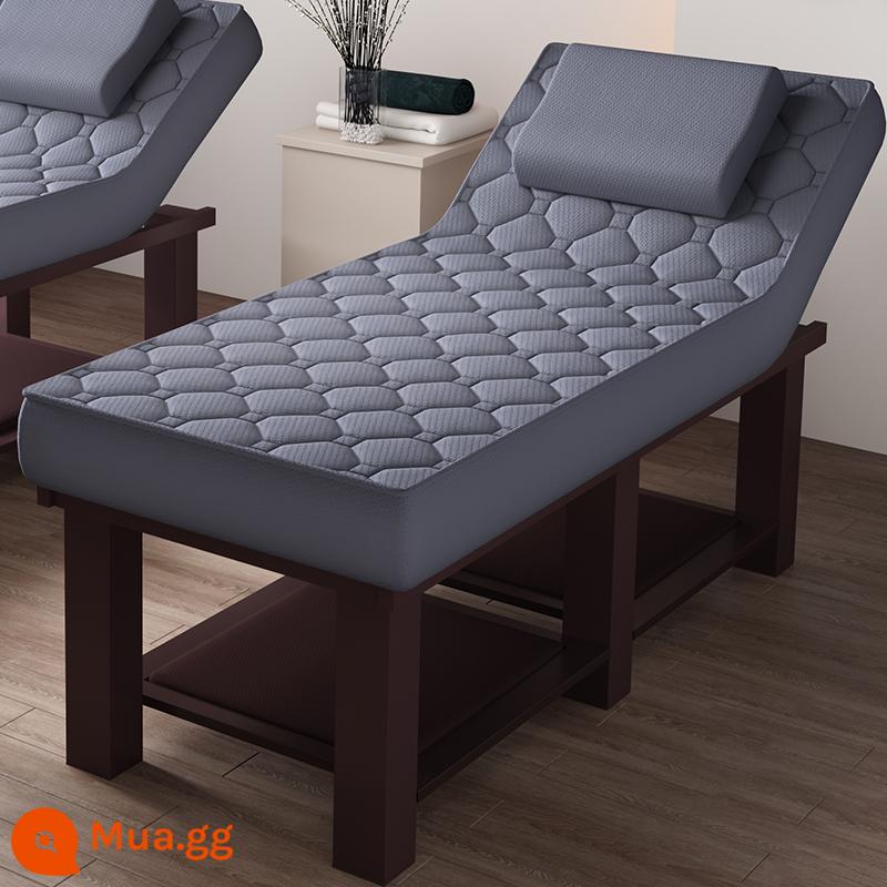 Giường cao su làm đẹp thẩm mỹ viện giường massage đặc biệt giường massage có lỗ thêu hình xăm cơ thể giường vật lý trị liệu Giường làm móng kiểu Nhật - Nệm cao su màu nâu xám dài 185 rộng 70 có 6 chân được gia cố chống xẹp