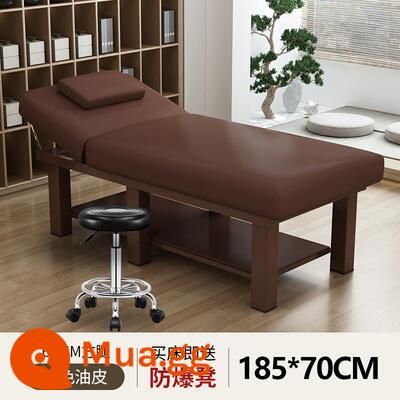 Giường làm đẹp thẩm mỹ viện giường massage đặc biệt giường vật lý trị liệu giường massage gấp nhà moxibustion xăm thêu làm đẹp lông mi giường có lỗ - Ghế đẩu da nâu 60 mét vuông 185 * 70+ bảo hành 5 năm