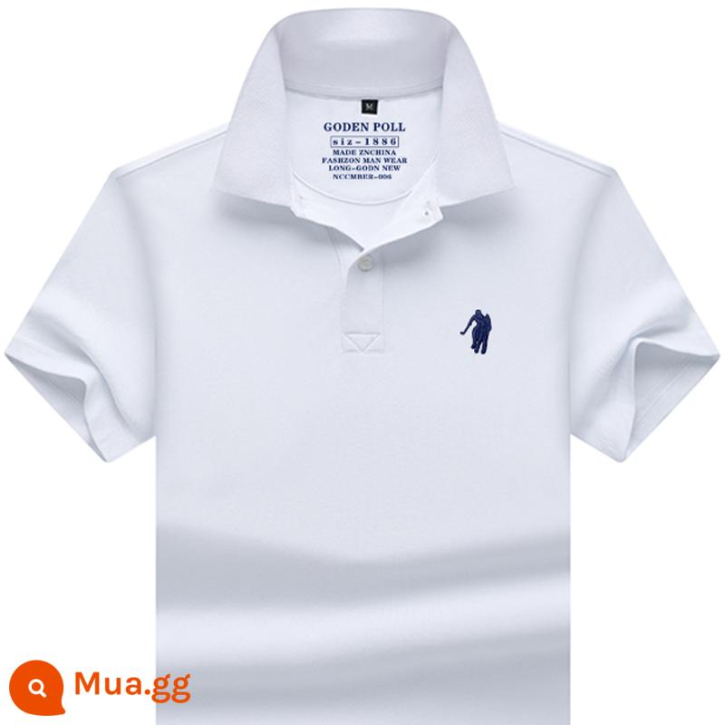 Tên tuổi lớn quốc tế chính hãng Ralph Lauren Polo Polo Áo sơ mi nam ngắn tay cotton dáng rộng ve áo công sở mùa hè cao cấp nửa tay - 2308 trắng