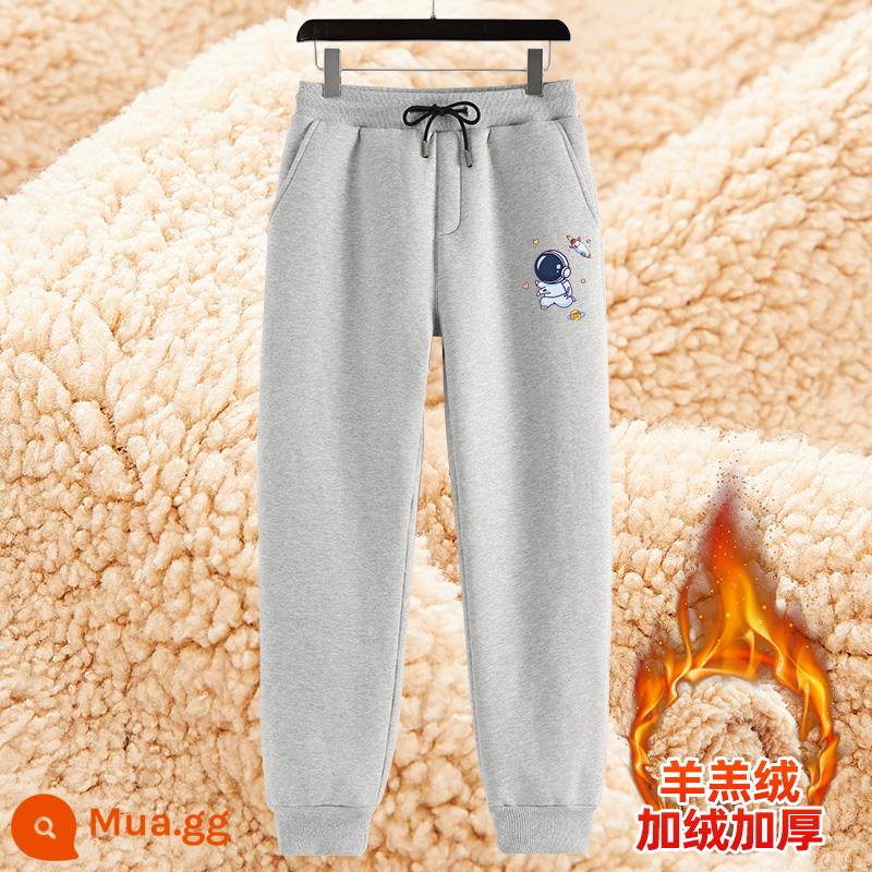 Sherpa quần nhung nam mùa đông cộng nhung dày quần cotton ấm quần nam quần thể thao nam quần thể thao trẻ trung nam người mẫu - 1 đôi lông cừu màu xám #bluespace