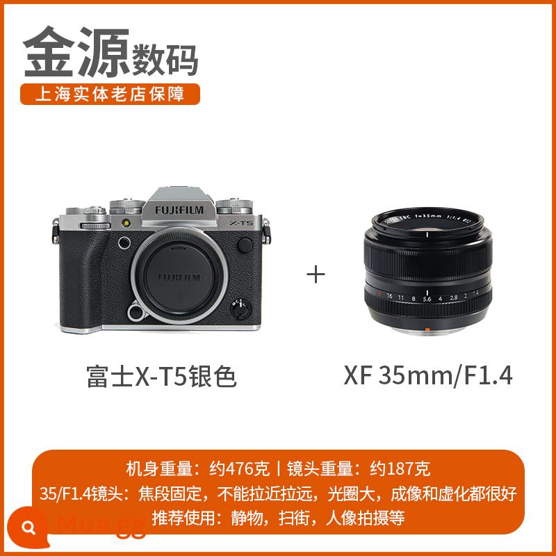 Máy ảnh ống nhòm siêu nhỏ Fujifilm/Fuji X-T5 retro 6K máy ảnh kỹ thuật số hàng đầu chống rung phiên bản nâng cấp xt4 xt5 hoàn toàn mới - X-T5 bạc+XF35/1.4 giảm giá tư vấn tại chỗ hoàn toàn mới