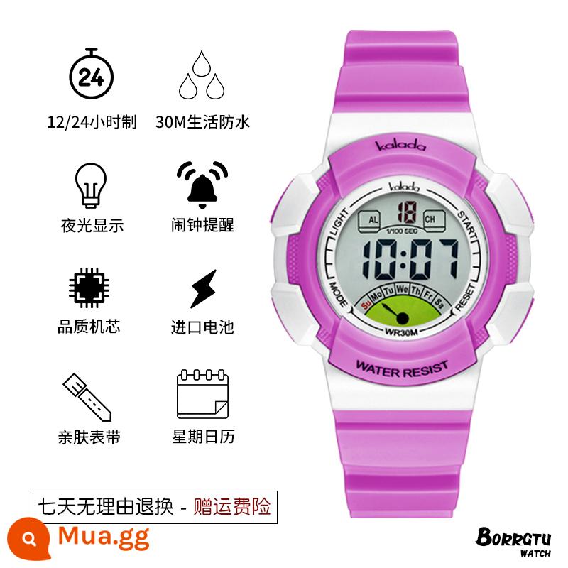 Trường tiểu học Girls Watch Watch - Màu tím [Vòng tay thể thao + bảo hiểm vận chuyển + bảo hành 5 năm]