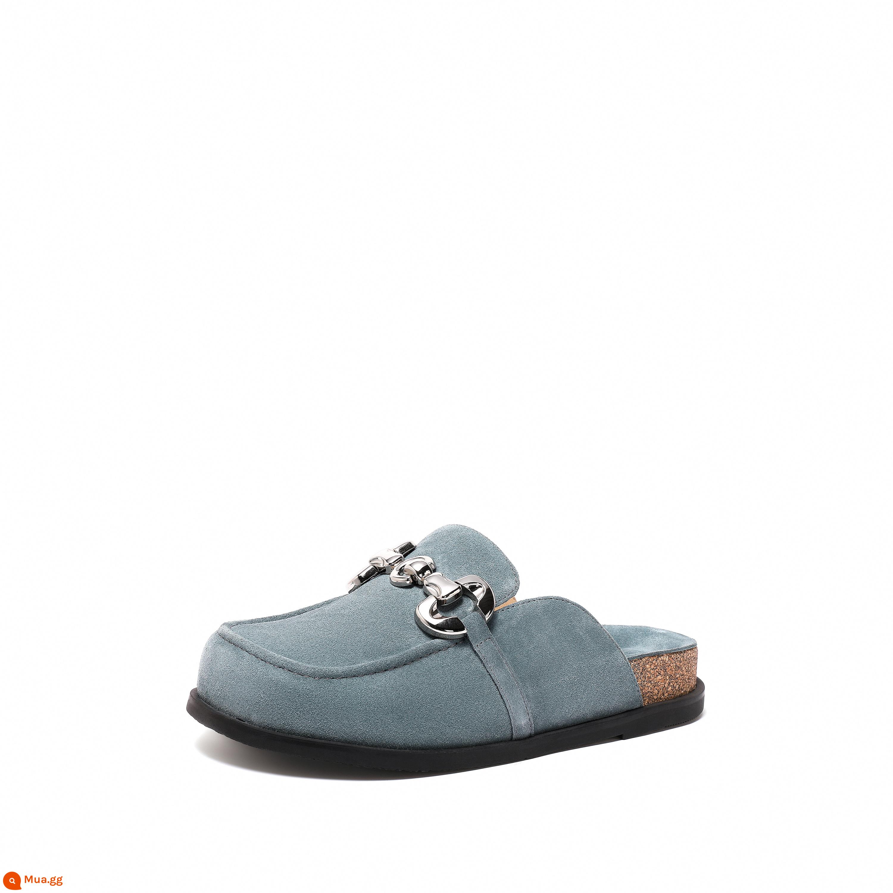 STACCATO2023 mùa xuân mới xấu xí giày dễ thương đế dày Bao Đầu kéo giày Birkenstock Muller kéo giày nữ S2262AH3 - màu xanh da trời