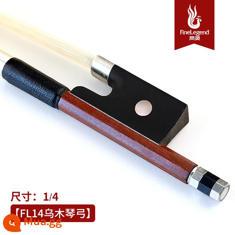 Fengling chính hãng violon cung phụ kiện cello cung cần gỗ gụ gỗ mun nơ tròn tóc đuôi ngựa nơ - 1/4[Cung gỗ mun FL14]