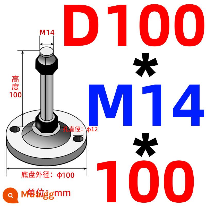 Nặng chân cốc thép carbon m16/m12/m20 máy đệm chân máy vít chân hỗ trợ điều chỉnh chân cố định chân - Khung xe màu xanh nhạt 2 lỗ 100 ốc vít 14*100