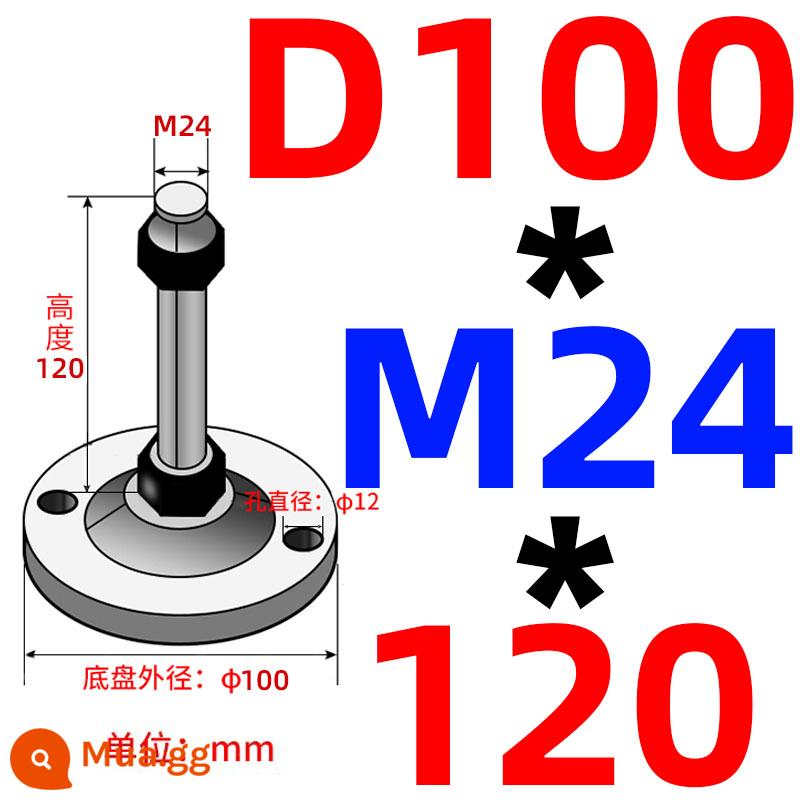 Nặng chân cốc thép carbon m16/m12/m20 máy đệm chân máy vít chân hỗ trợ điều chỉnh chân cố định chân - Khung xe màu đỏ tím 2 lỗ 100 ốc vít 24*120