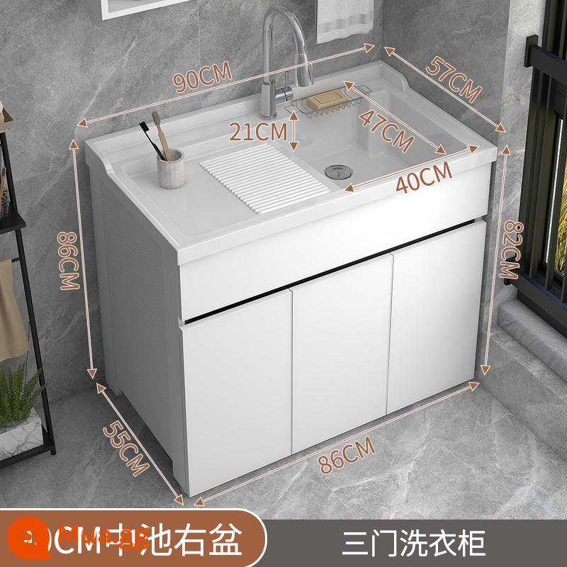 BALCONY Laundry Laundry Pond Basin All -in -one Space Aluminum Giặt Đáng - Chậu bên phải bể giữa 90CM