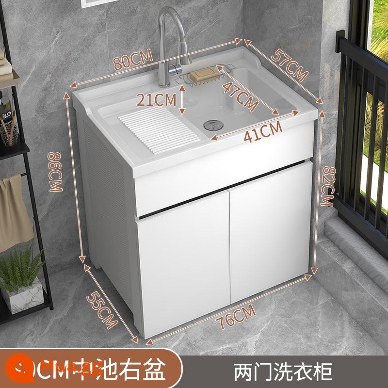 BALCONY Laundry Laundry Pond Basin All -in -one Space Aluminum Giặt Đáng - Chậu bên phải bể giữa 80CM