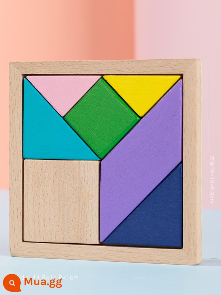 Trẻ Em Tangram Xếp Hình Đồ Chơi Xếp Hình Ba Chiều Khối Xây Dựng Xếp Hình Lắp Ráp Học Sinh Tiểu Học Bằng Gỗ - Tangram (dạng/tất cả bằng gỗ sồi) có hình vẽ