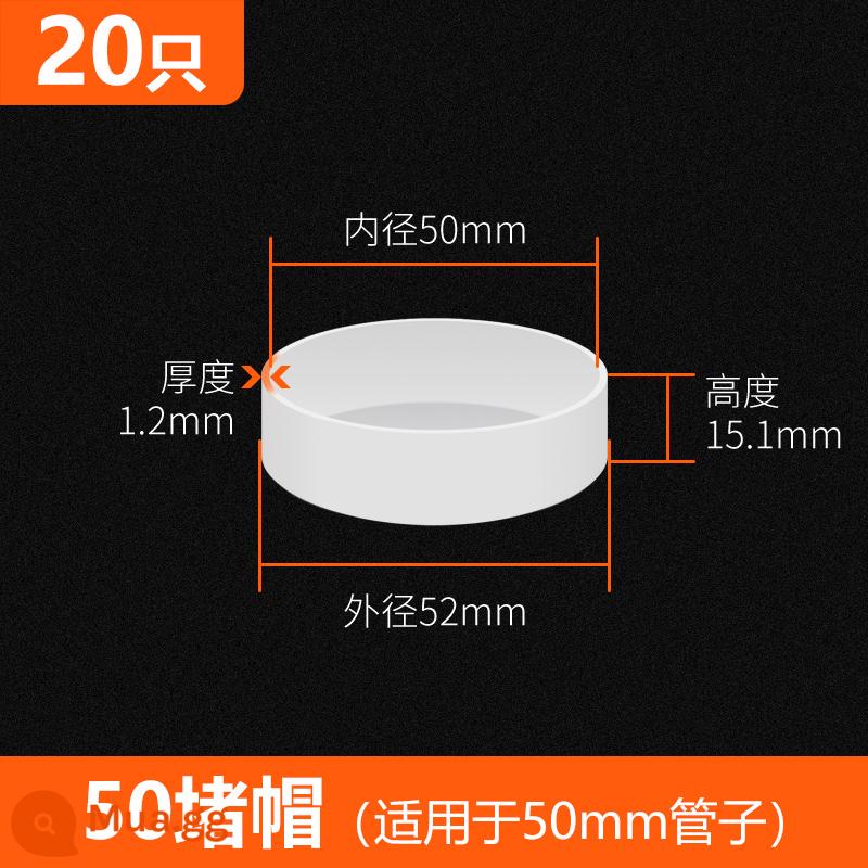 Nắp ống thoát nước PVC 50 phụ kiện bịt kín cắm 75 nắp đai ốc chặn cắm xuống ống ống nắp chặn 160 nắp chặn 110 - 50 nắp ống (gói 20)