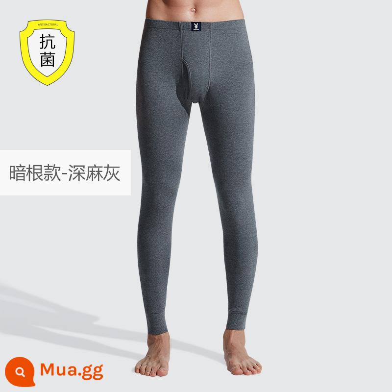 Quần Vệ Sinh Playboy Nam Cotton Mỏng Nỉ Quần Đáy Ấm Quần Len Cotton Size Lớn Mùa Xuân, Hạ Thu Đông - [Rễ đen kháng khuẩn ★ gói đơn] cây gai dầu màu xám đậm