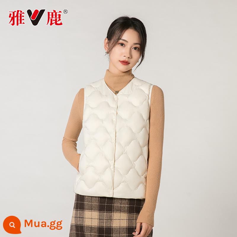 Áp Lục 2023 Mới Xuống Áo Vest Nữ Nhẹ Ngắn Vịt Trắng Xuống Lót Áo Ấm Áo Bên Trong Áo Sơ Mi Áo Khoác Ngoài - Ngọc trai trắng