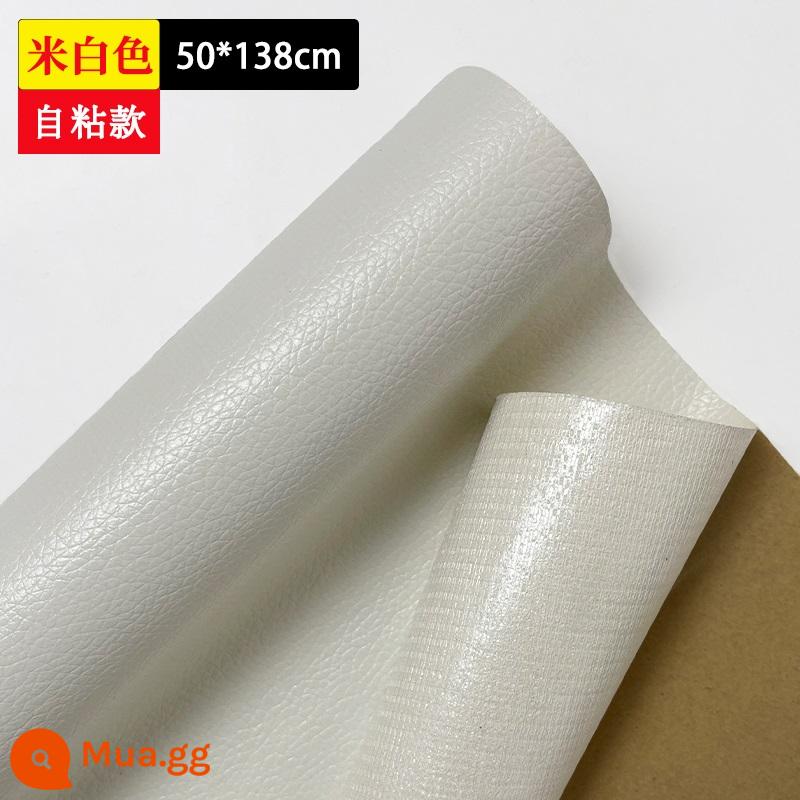 dán sửa da tự dán keo dán lưng tự sửa sofa bao da chương trình sửa chữa giả da tự dán vải dán vải - Màu trắng nhạt [50cm*138cm] kiểu dáng kết dính chắc chắn được nâng cấp