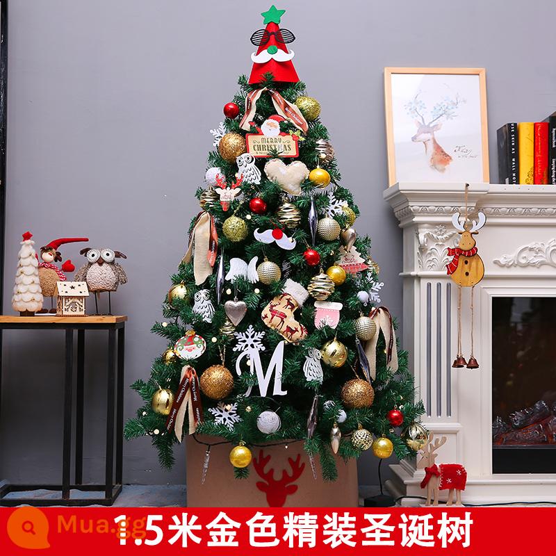 2022 Gói cây Giáng sinh mới Mô phỏng mã hóa Home Mô phỏng trang trí Giáng sinh 1,5 mét/1,8m - Cây thông Noel bìa cứng 1,5m (màu vàng)