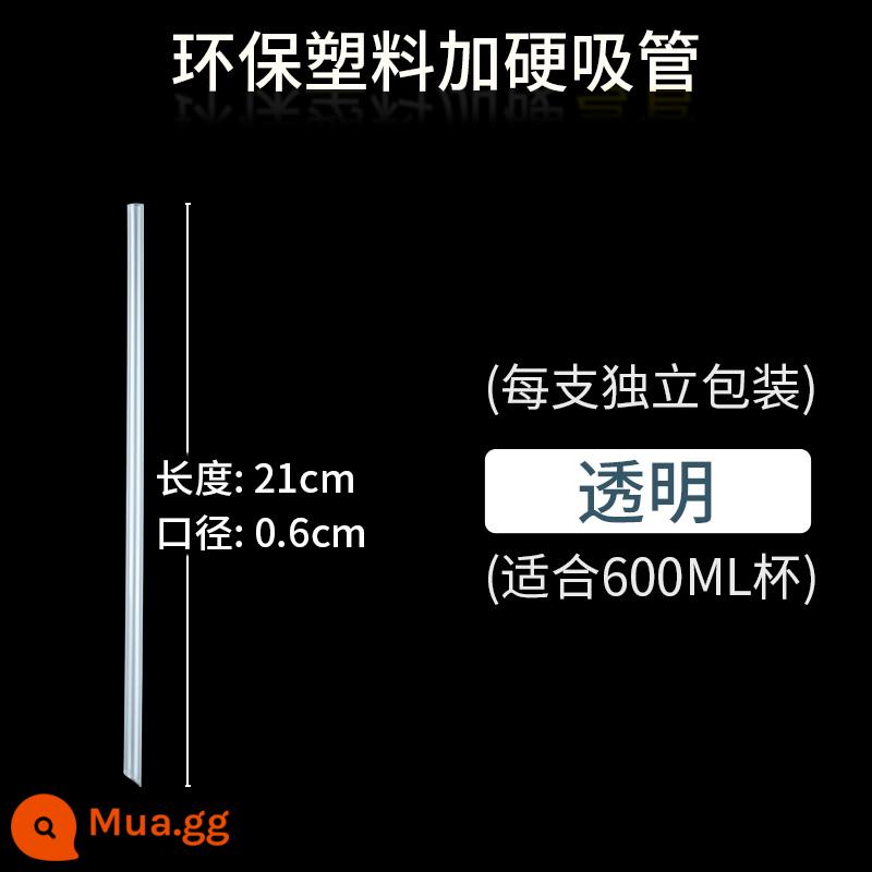 Ống hút mỏng dùng một lần trà sữa thương mại sữa đậu nành sữa nước cola ống hút màu trong suốt bằng nhựa được đóng gói riêng lẻ - Ống mỏng trong suốt 21 cm, 100 miếng