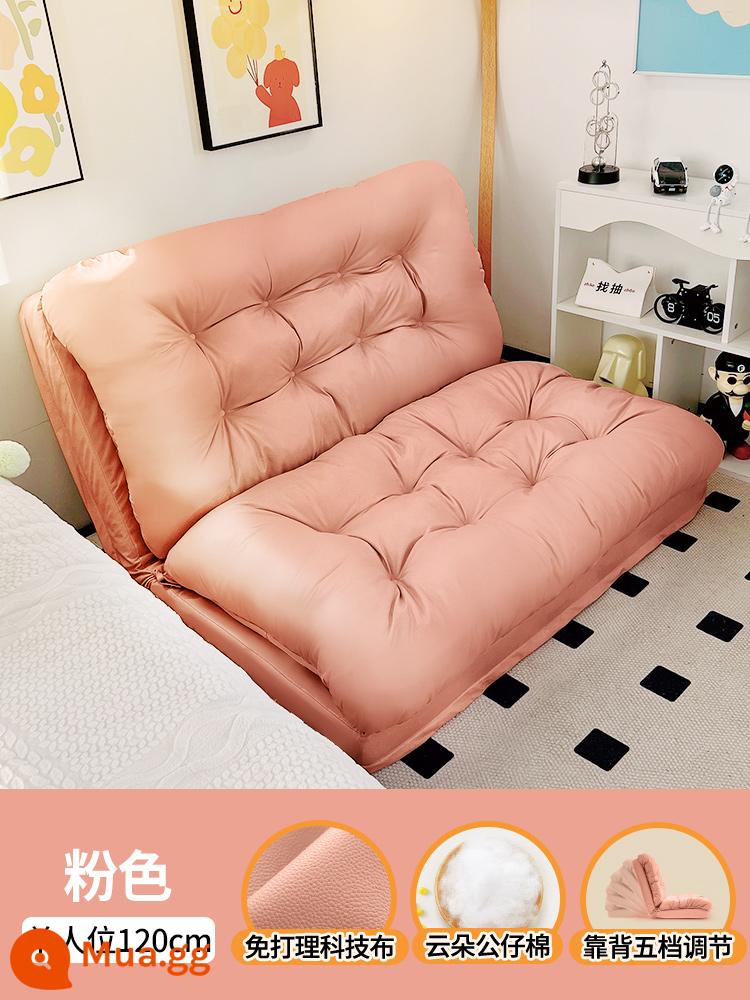 Sofa lười có thể nằm và ngủ đệm chiếu tatami ban công phòng ngủ ký túc xá gấp đôi sofa giường đơn lưới đỏ - Hồng [120*260 Cực Lớn] Bông Nhồi Bông Búp Bê