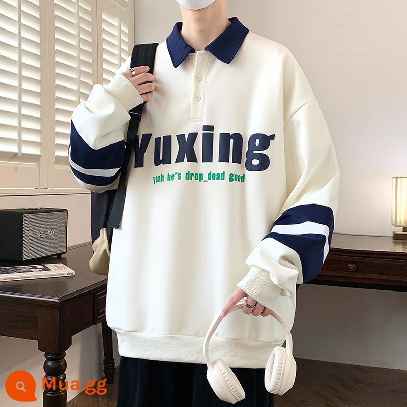 Xuân Thu dài tay cotton dày dặn Bé trai 12 tuổi 13 học sinh THCS 14 áo POLO đẹp 15 áo nam trẻ em lớn hơn - 167 màu be (áo đơn) xuân thu đảm bảo chất lượng