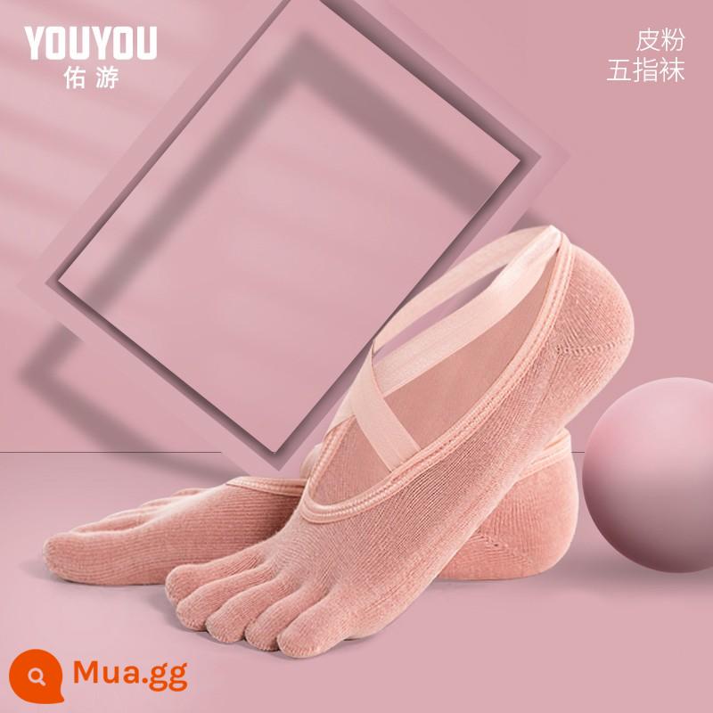 Vớ Yoga Professional Anti -slip Nữ Five -finger Yoga SOCKS BẮT ĐẦU BẮT - Hồng - Tất chéo ngón chân [Universal Size]