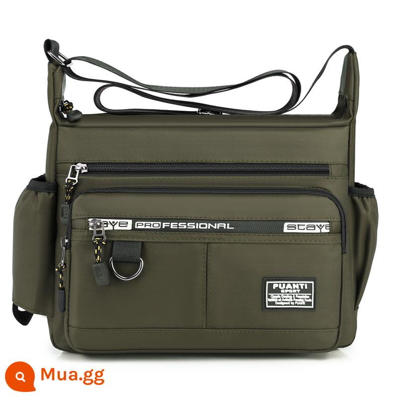 2021 Túi nam mới Mesengers Mesengers Multi -pocket Large -capacity làm gói kinh doanh túi giải trí ngoài trời - [Sức chứa lớn năm lớp]+[YM042 Green]