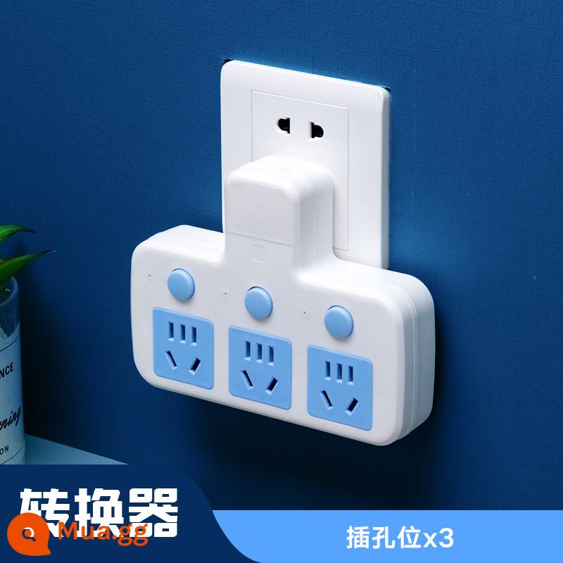 Công Lý Sản Phẩm Ổ Cắm Chuyển Đổi Bảng Ký Túc Xá Sinh Viên Cắm Dây Nối Dài Dây Ban USB Đa Năng Xiên - Màu xanh lam một đến ba [Chống sét]