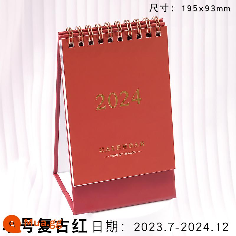 lịch để bàn năm 2023 giấy kraft cổ điển lịch đơn giản notepad trang trí bàn kích thước lớn nửa sau của kỳ thi tuyển sinh sau đại học đếm ngược kế hoạch đăng ký kỷ luật lịch hàng tháng lịch ins gió hàng năm - [Màu đỏ cổ điển nhỏ] 14 tháng (2023.11-2024.12)