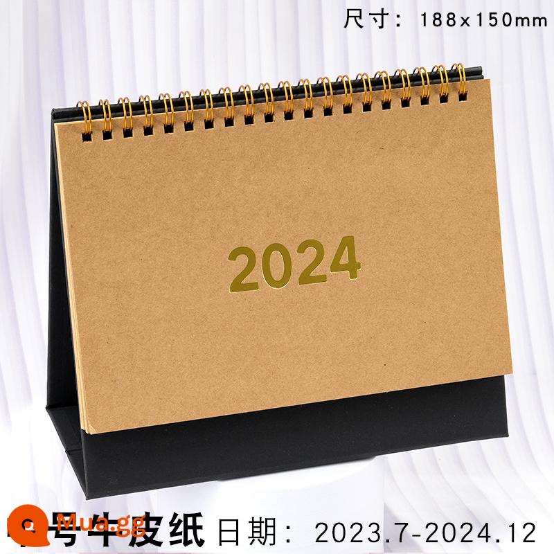 lịch để bàn năm 2023 giấy kraft cổ điển lịch đơn giản notepad trang trí bàn kích thước lớn nửa sau của kỳ thi tuyển sinh sau đại học đếm ngược kế hoạch đăng ký kỷ luật lịch hàng tháng lịch ins gió hàng năm - [Giấy kraft cỡ vừa] Phiên bản đêm giao thừa 15 tháng (2023.10-2024.12)