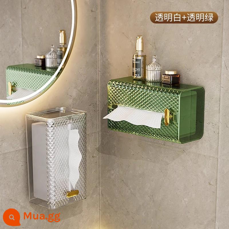 Tường hộp giấy giấy -hung -Free Home Makeup Room - 1 màu xanh mờ + 1 trong suốt [sử dụng kép treo tường/mặt bàn] Bị rơi, đảm bảo